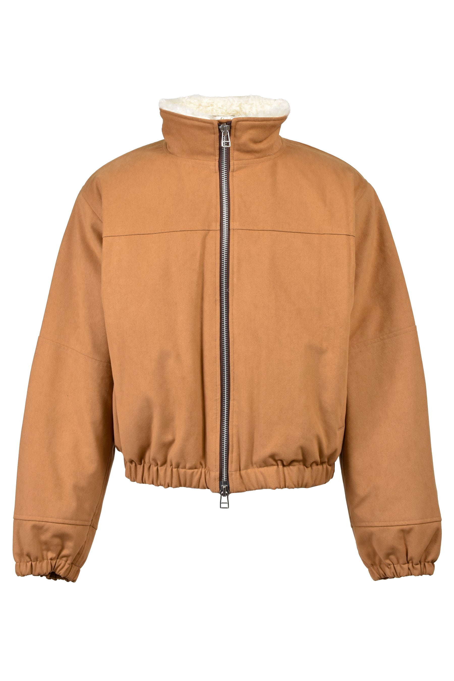 FAUX LEATHER MOUTON JACKET / BEI