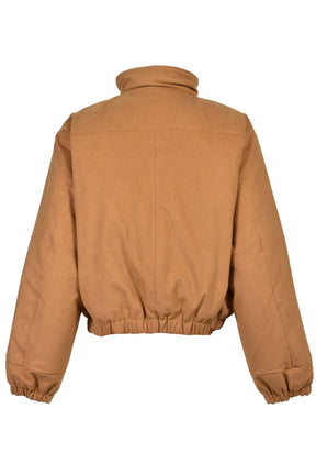 FAUX LEATHER MOUTON JACKET / BEI