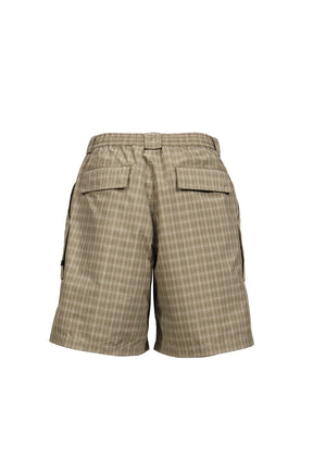 TECH 3D POCKET CARGO SHORTS SUMMER PLAID / SAGE GRY