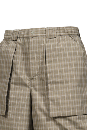 TECH 3D POCKET CARGO SHORTS SUMMER PLAID / SAGE GRY