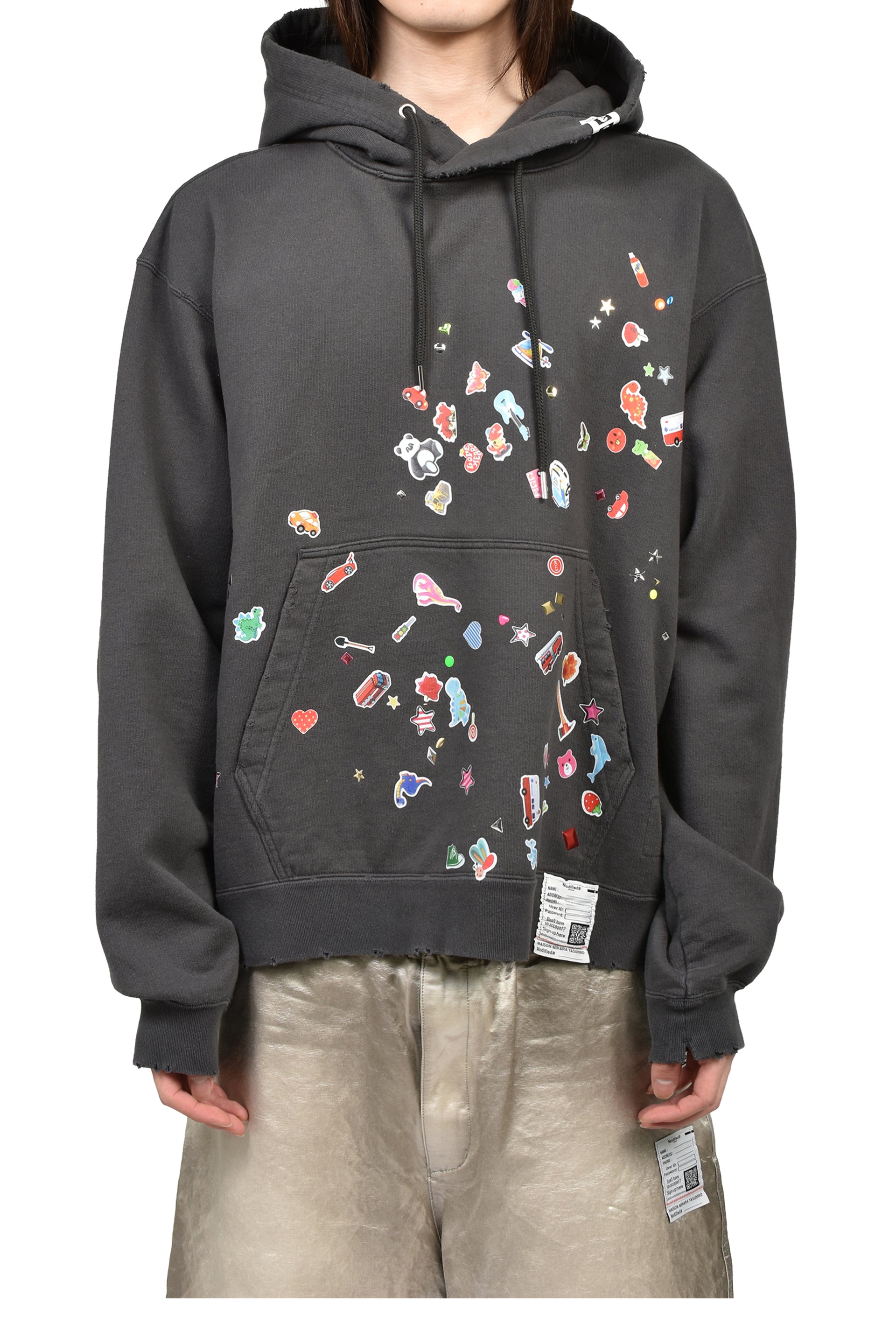 KIDS STICKER HOODIE / BLK