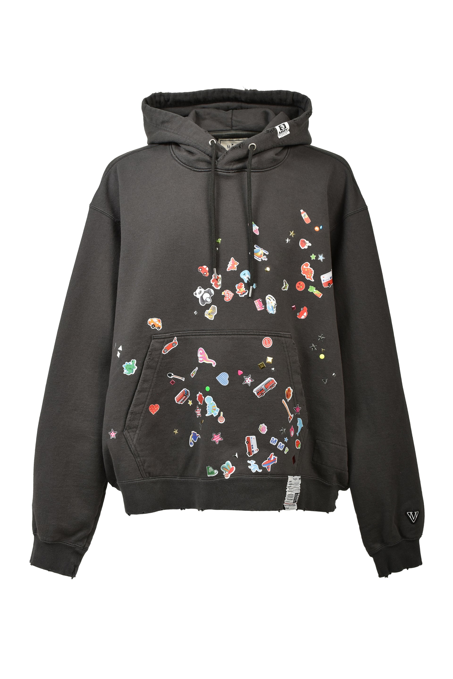 KIDS STICKER HOODIE / BLK
