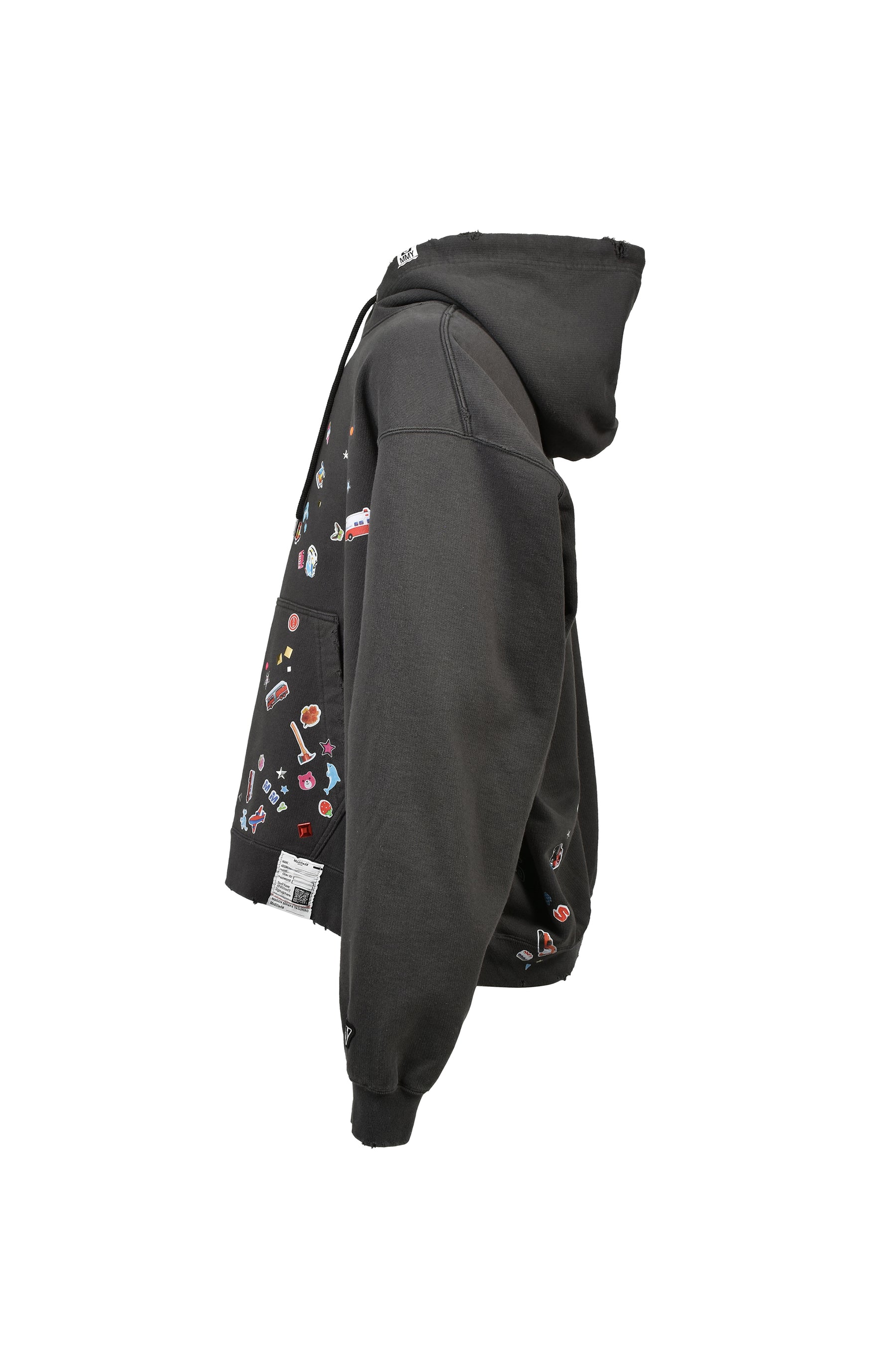 KIDS STICKER HOODIE / BLK