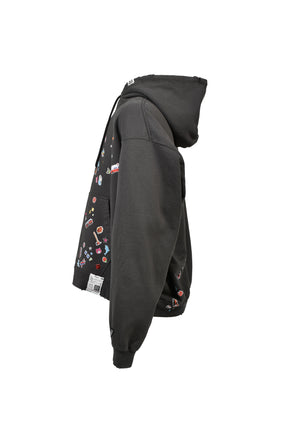 KIDS STICKER HOODIE / BLK