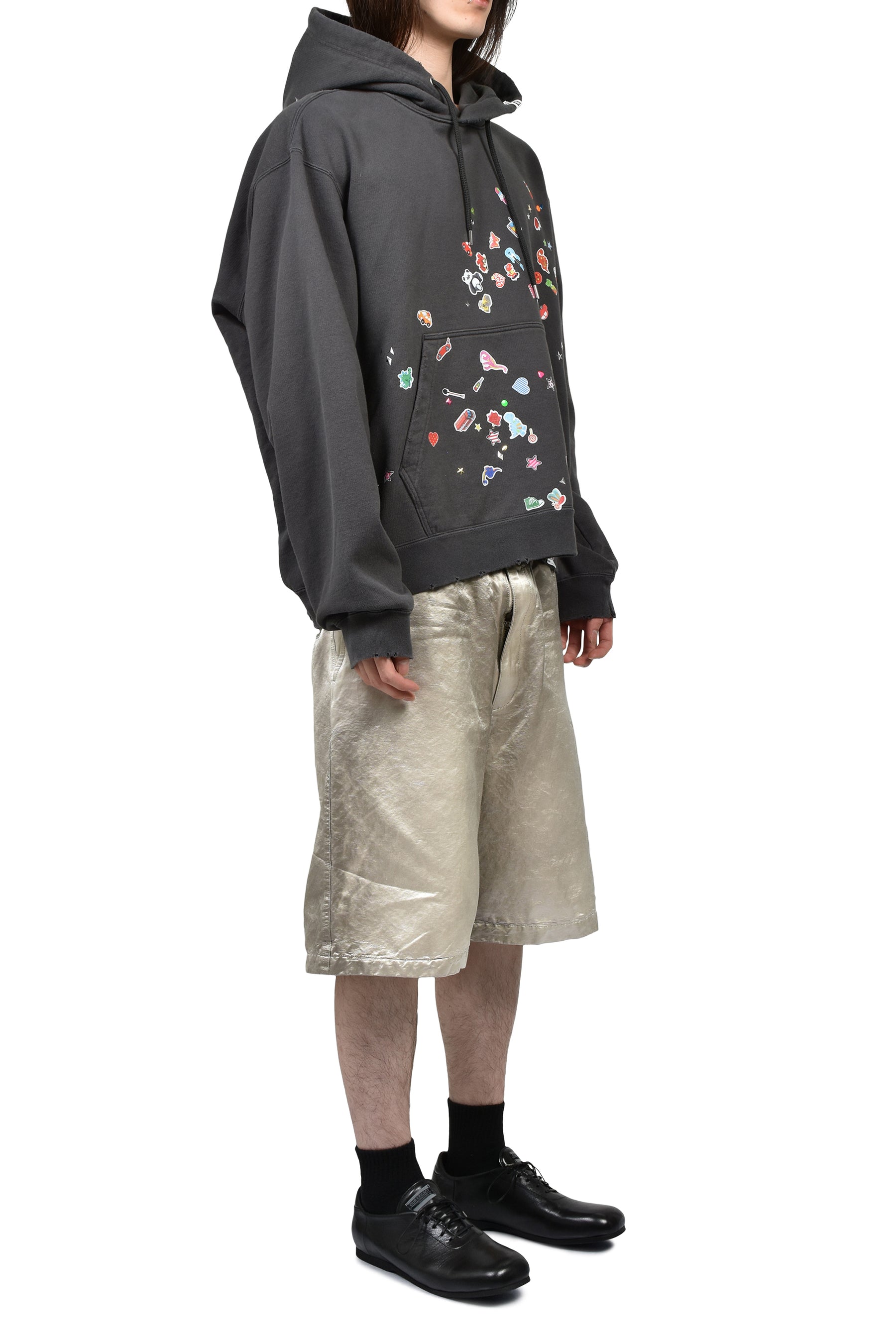 KIDS STICKER HOODIE / BLK