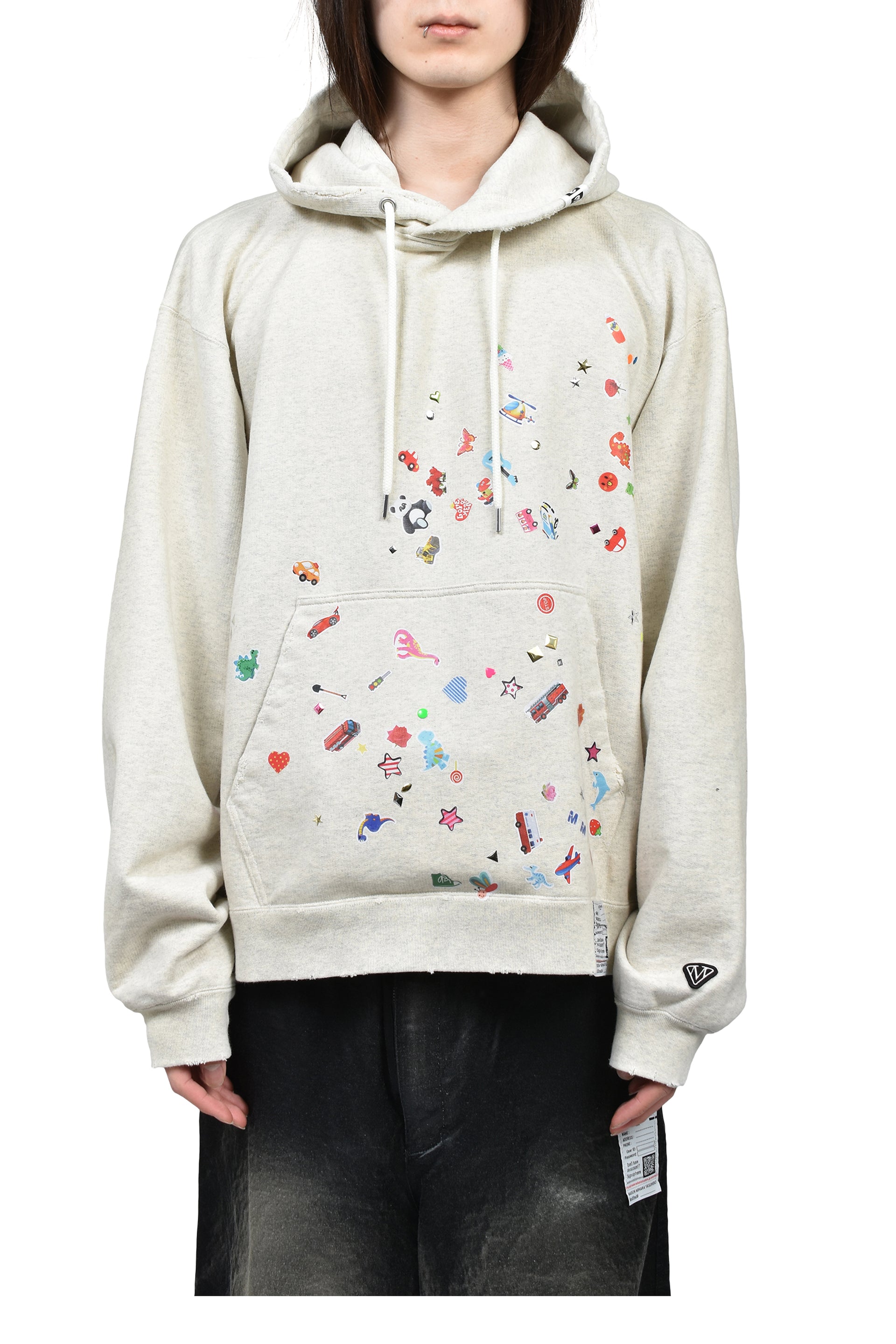 KIDS STICKER HOODIE / WHT
