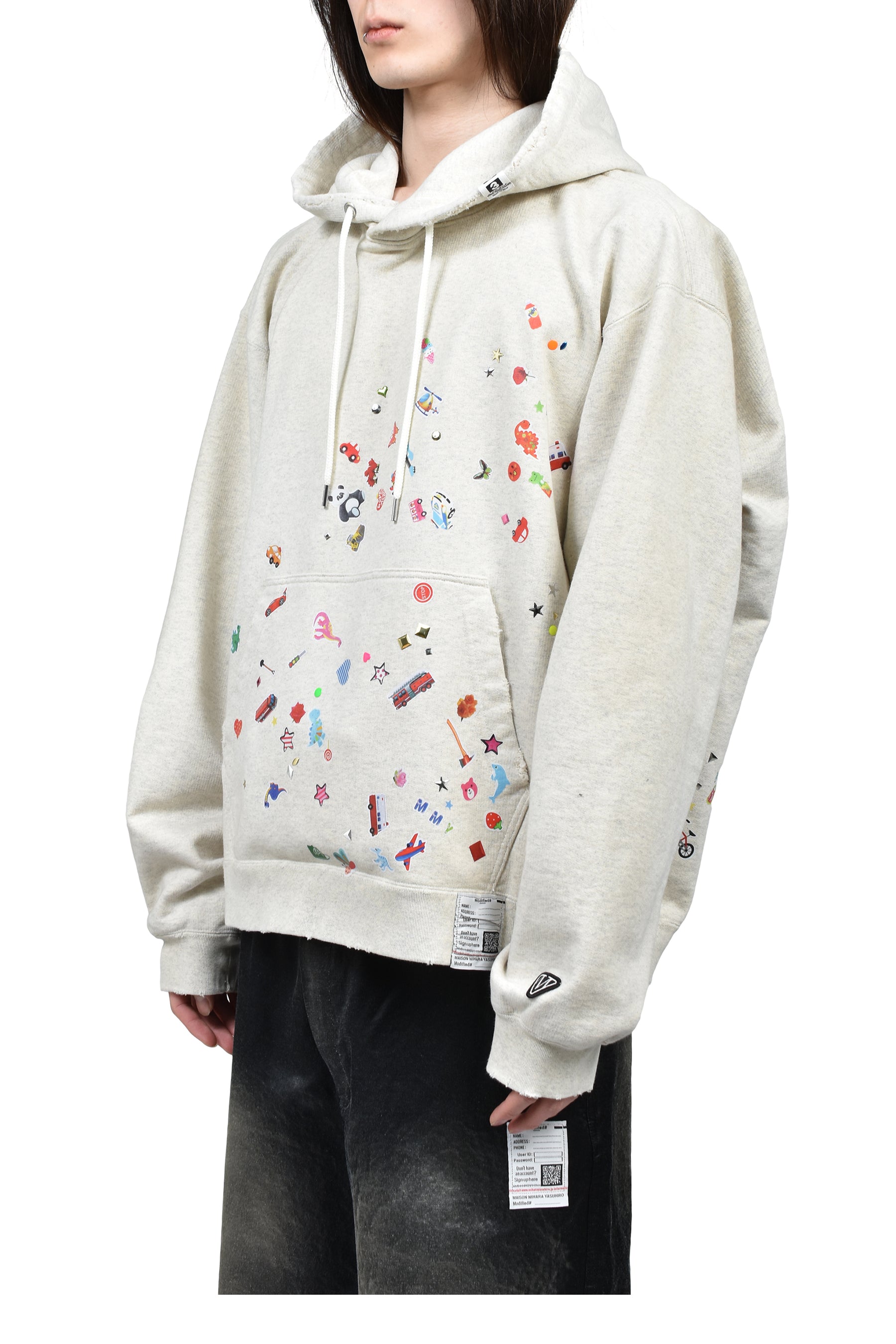 KIDS STICKER HOODIE / WHT