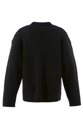 KNIT CARDIGAN/LEOPARD / BLK