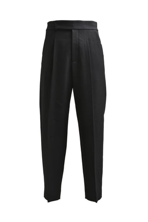 SINGLE PLEAT TAPERED TROUSER / BLK