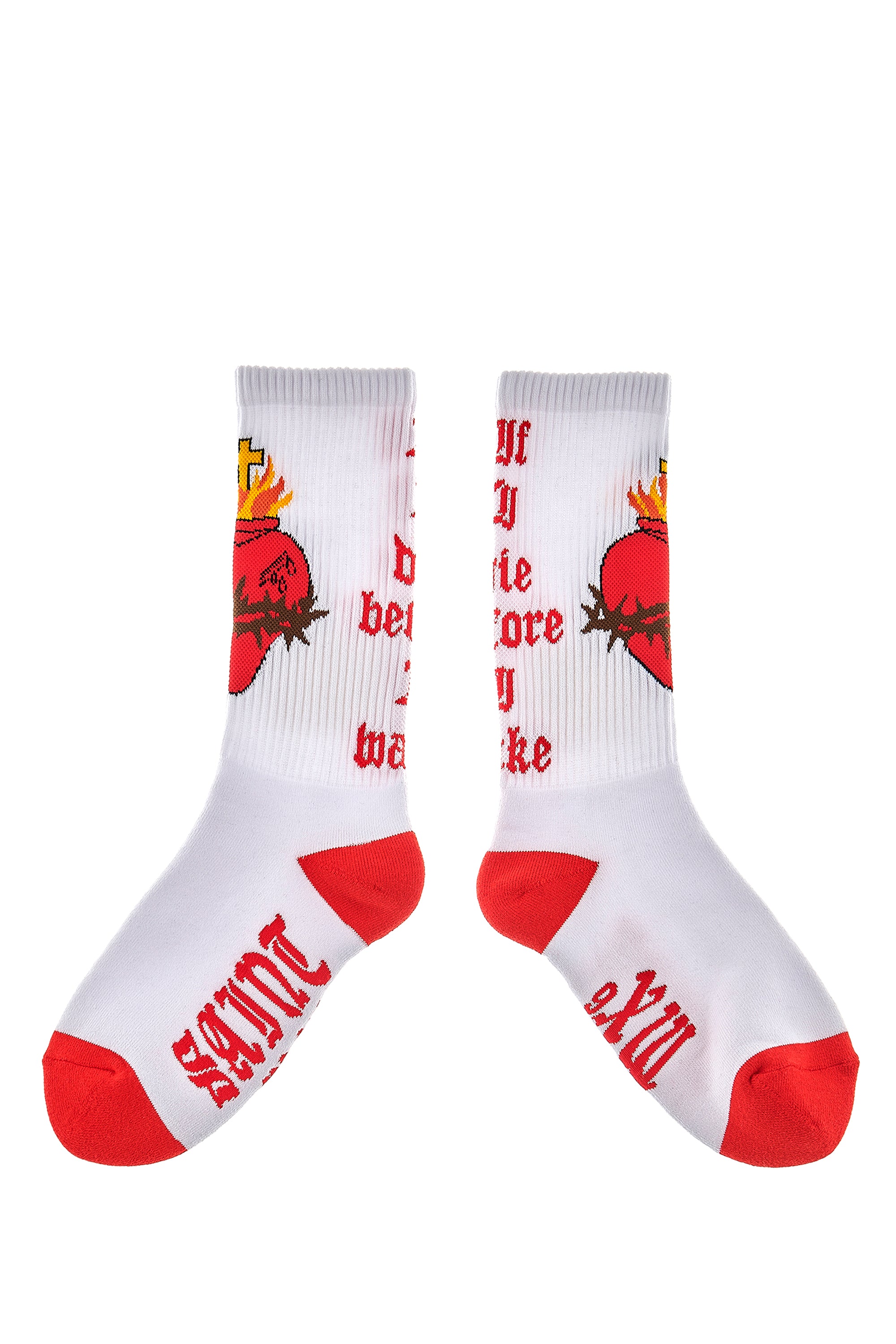 SAINT Mxxxxxx セントマイケル FW23 SOCKS/HEART / WHT -NUBIAN