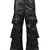 SATIN TRIPLE CARGO PANTS / BLK