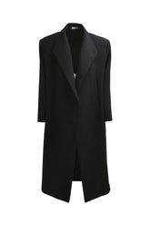 STAND COLLAR RELAXED OVERCOAT / BLK