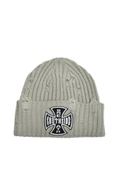 SOUTHSIDE CROSS DAMAGE RIB BEANIE / DUST