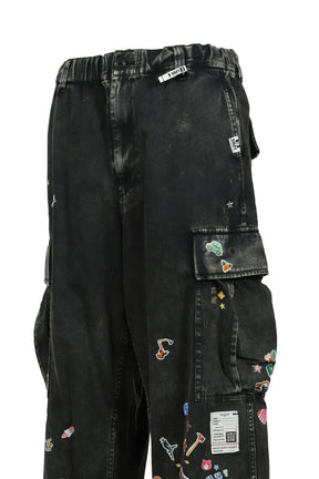 MILITARY PANTS KIDS STICKER / BLK