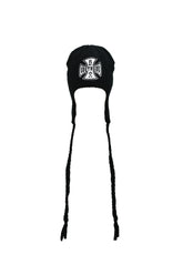 SOUTHSIDE CROSS EAR FLAP BEANIE / BLK