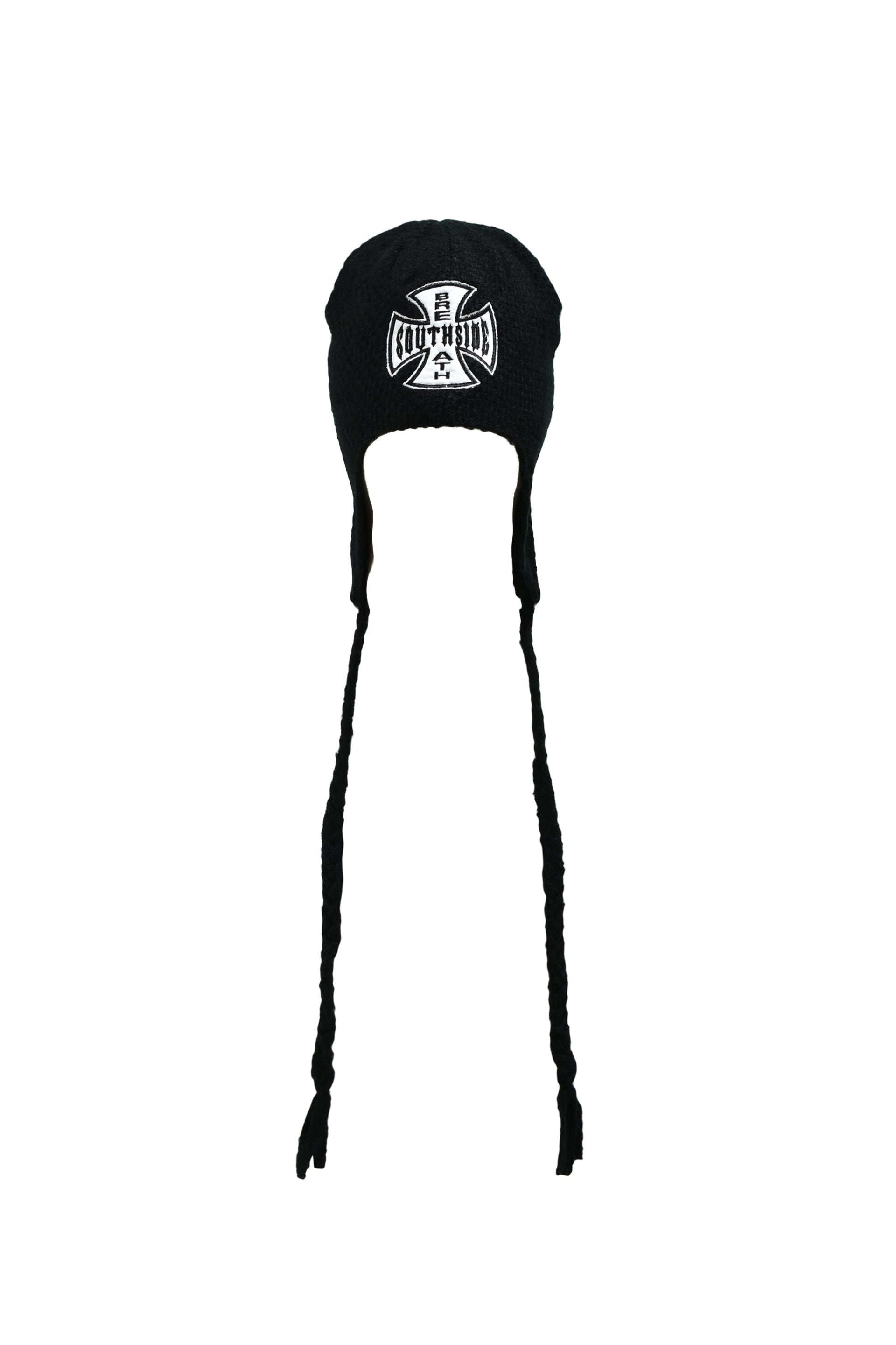 SOUTHSIDE CROSS EAR FLAP BEANIE / BLK