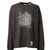 DISTRESSED SMILY FACE PRINTED LONG SLEEVES TEE/BLK