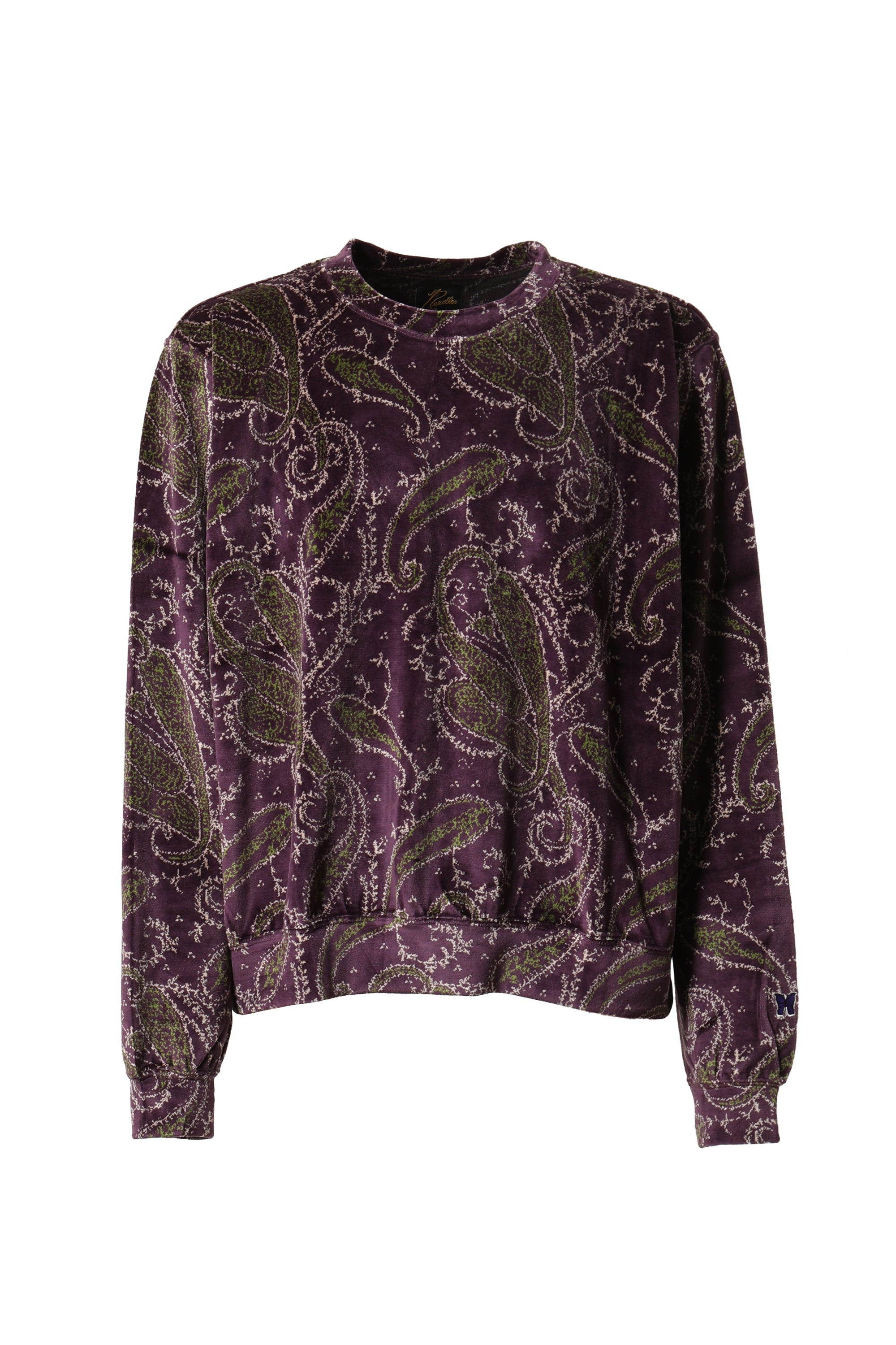 Needles FW23 CREW SWEAT SHIRT - C/PE PAISLEY VELOUR JQ