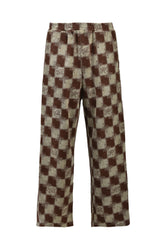 BLOCK CHECK PILE PANTS / BRW