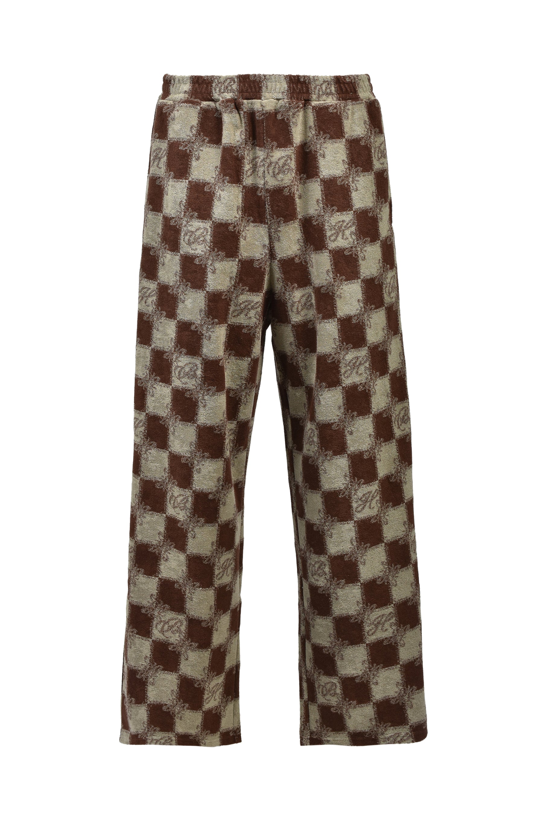 BLOCK CHECK PILE PANTS / BRW