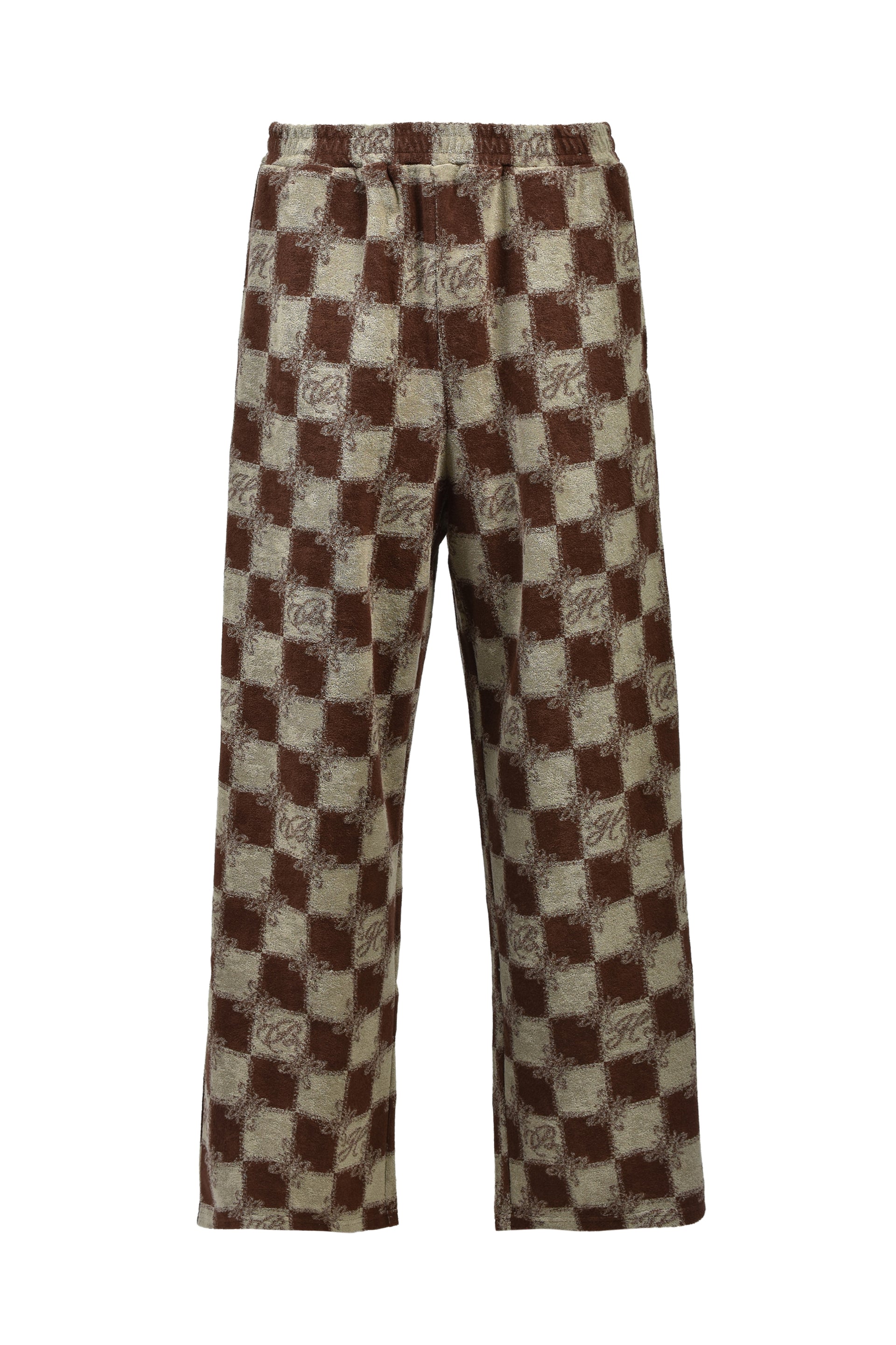 BLOCK CHECK PILE PANTS / BRW