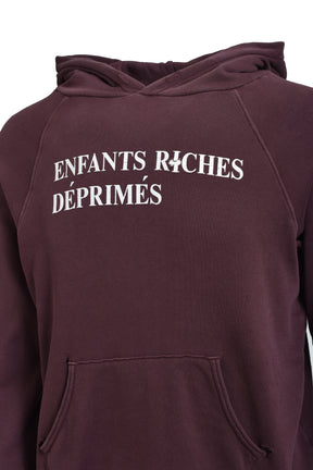 CLASSIC LOGO SHRUNKEN HOODIE / MUD RED