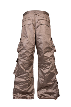 SATIN TRIPLE CARGO PANTS / BRW