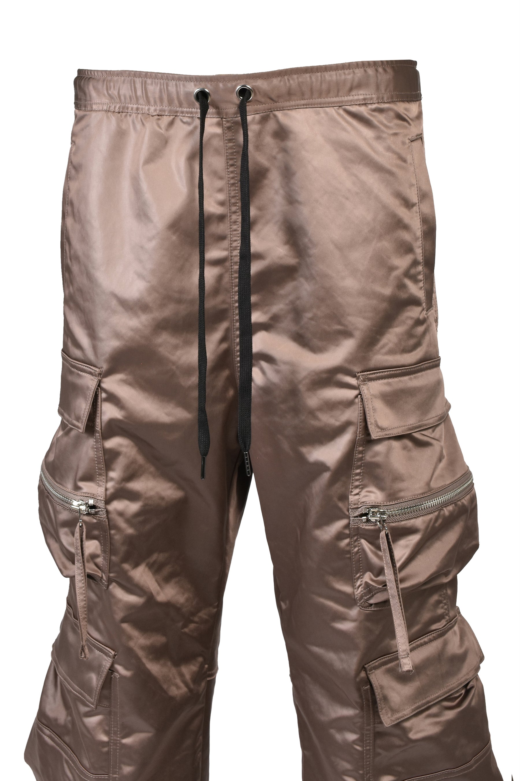 SATIN TRIPLE CARGO PANTS / BRW