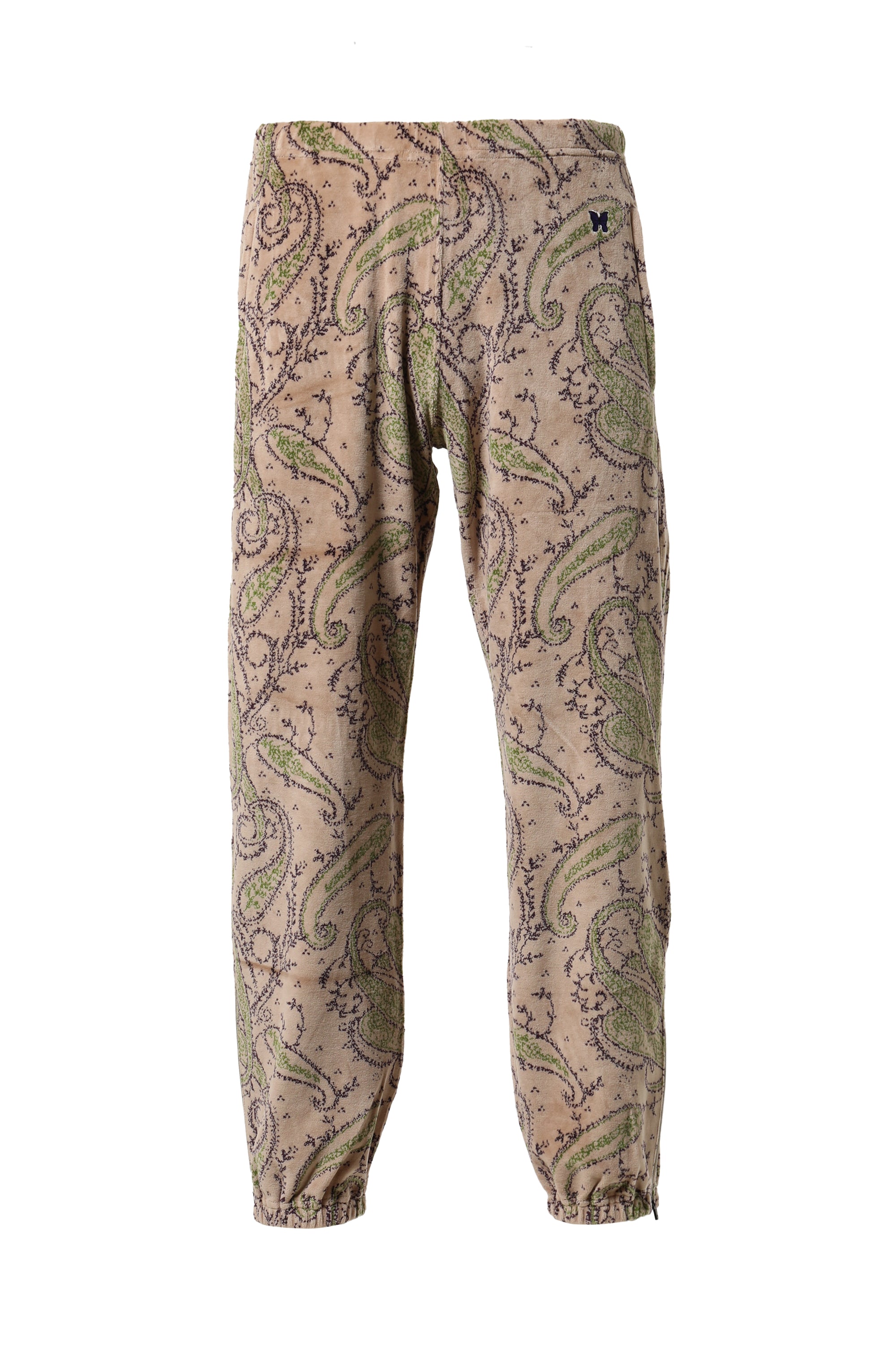 Needles FW23 ZIPPED SWEAT PANT - C/PE PAISLEY VELOUR JQ 