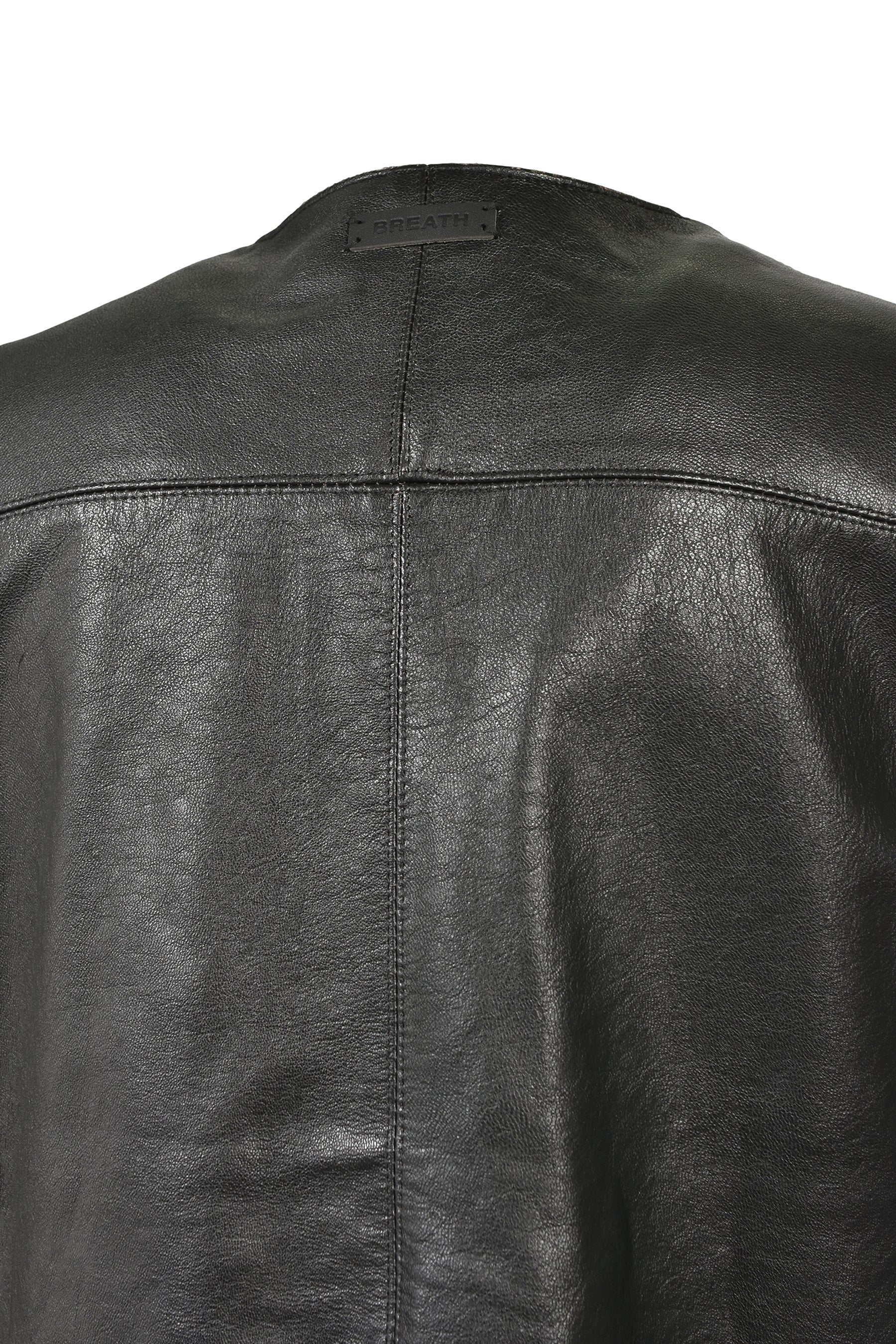GRUNGE LEATHER CARGO VEST / BLK