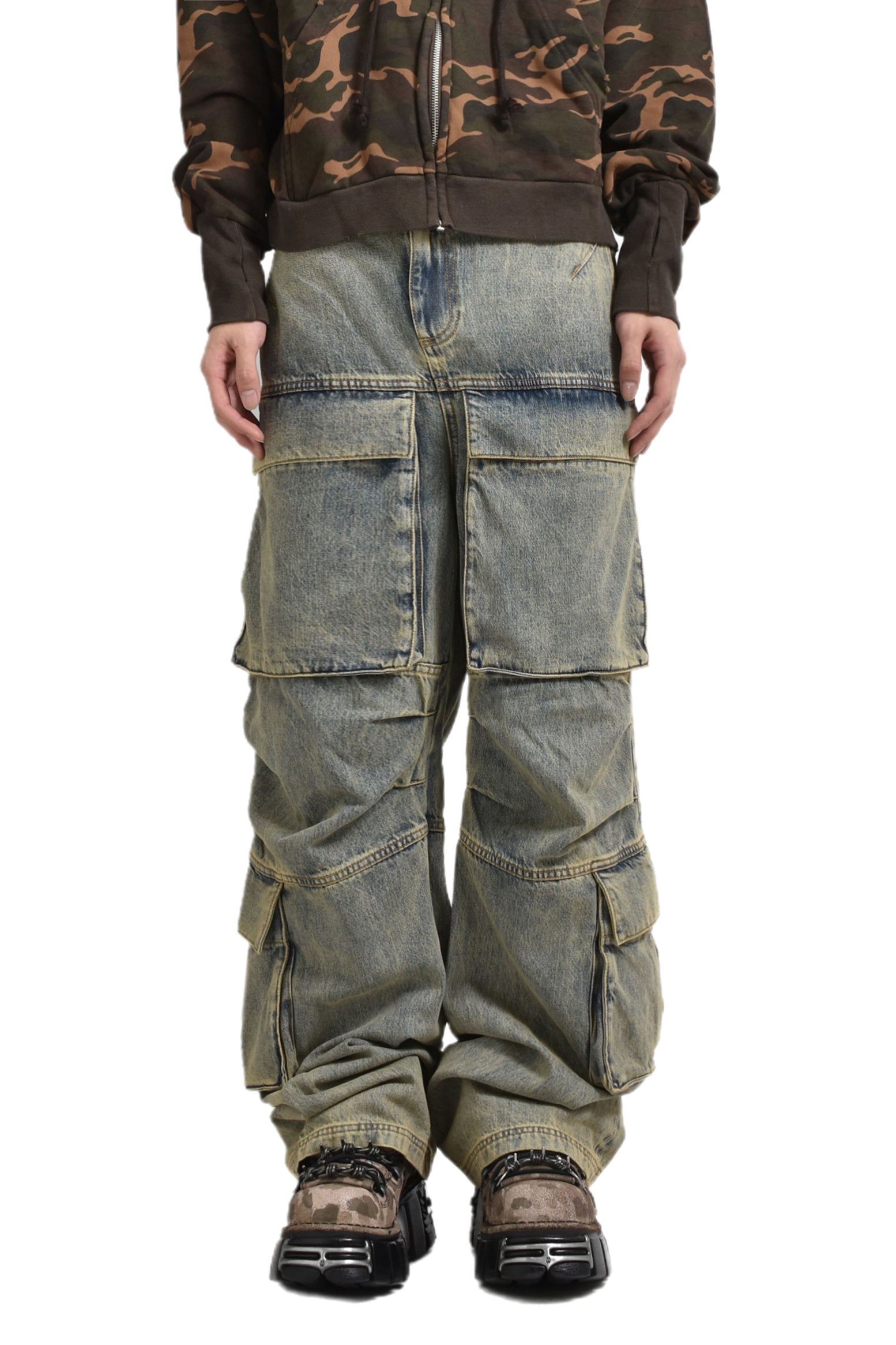 HEAVY DENIM CARGO / SURFACE WAVE