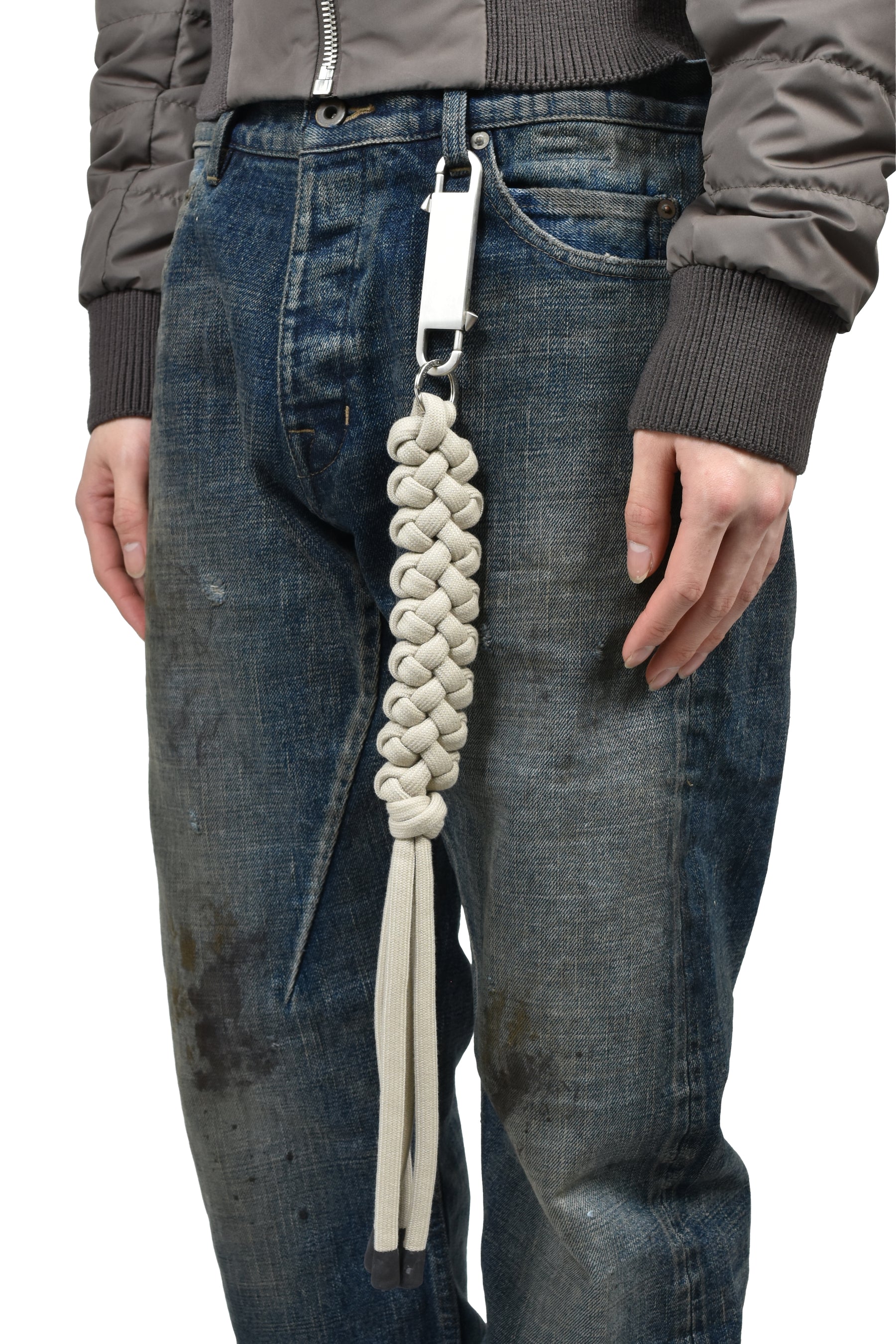 MONCLER + RICK OWENS HIKING ROPE KEYRING / MILK