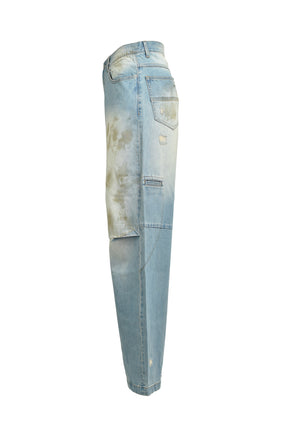 COATING DAMAGE DENIM PANTS / IND