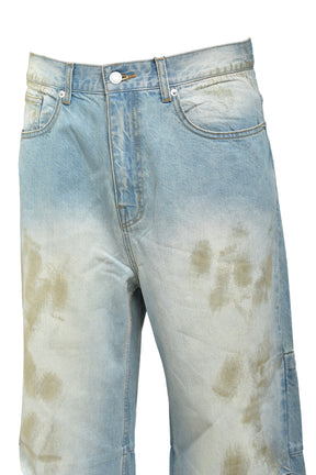 COATING DAMAGE DENIM PANTS / IND