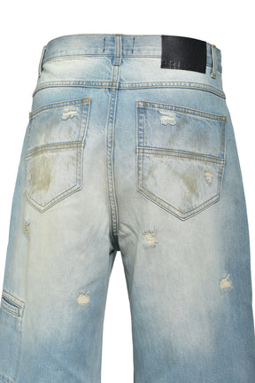 COATING DAMAGE DENIM PANTS / IND