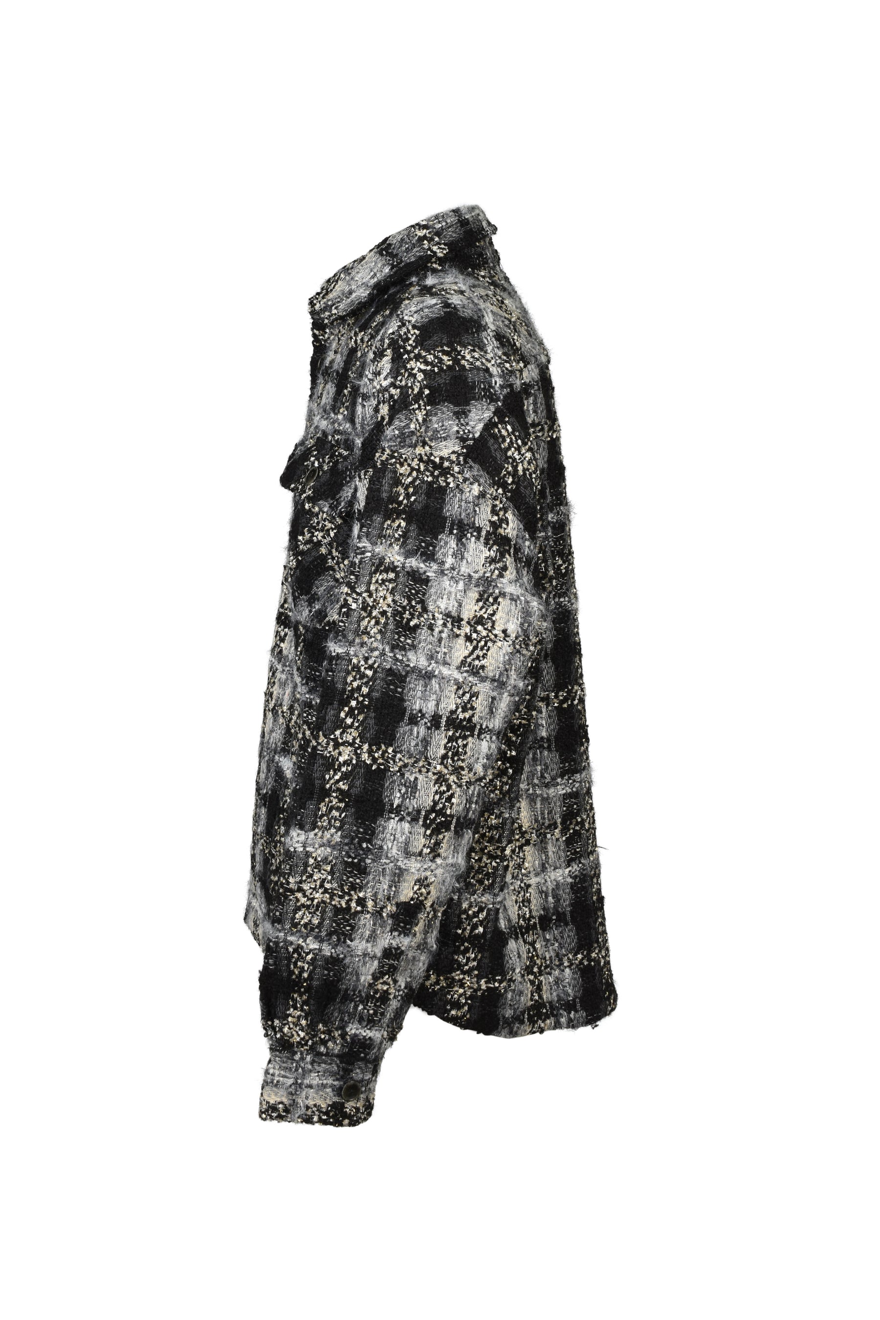 TWEED SHIRT JACKET / BLK