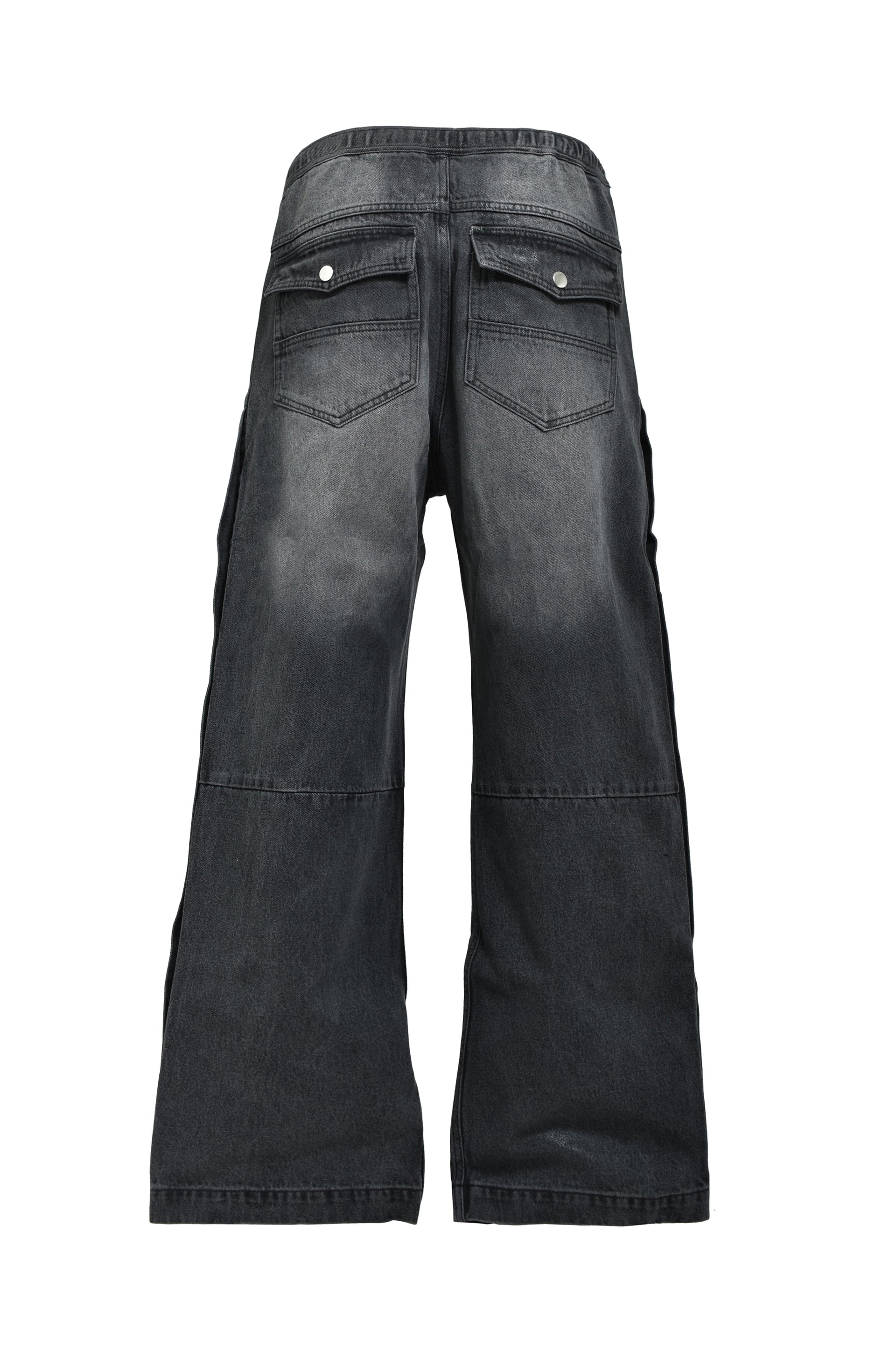 COATING SIDE BUTTON DENIM PANTS / BLK