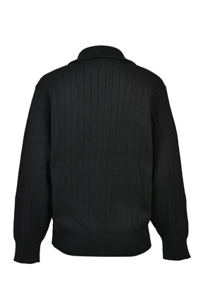 DRIVERS KNIT ZIP UP JACKET / BLK