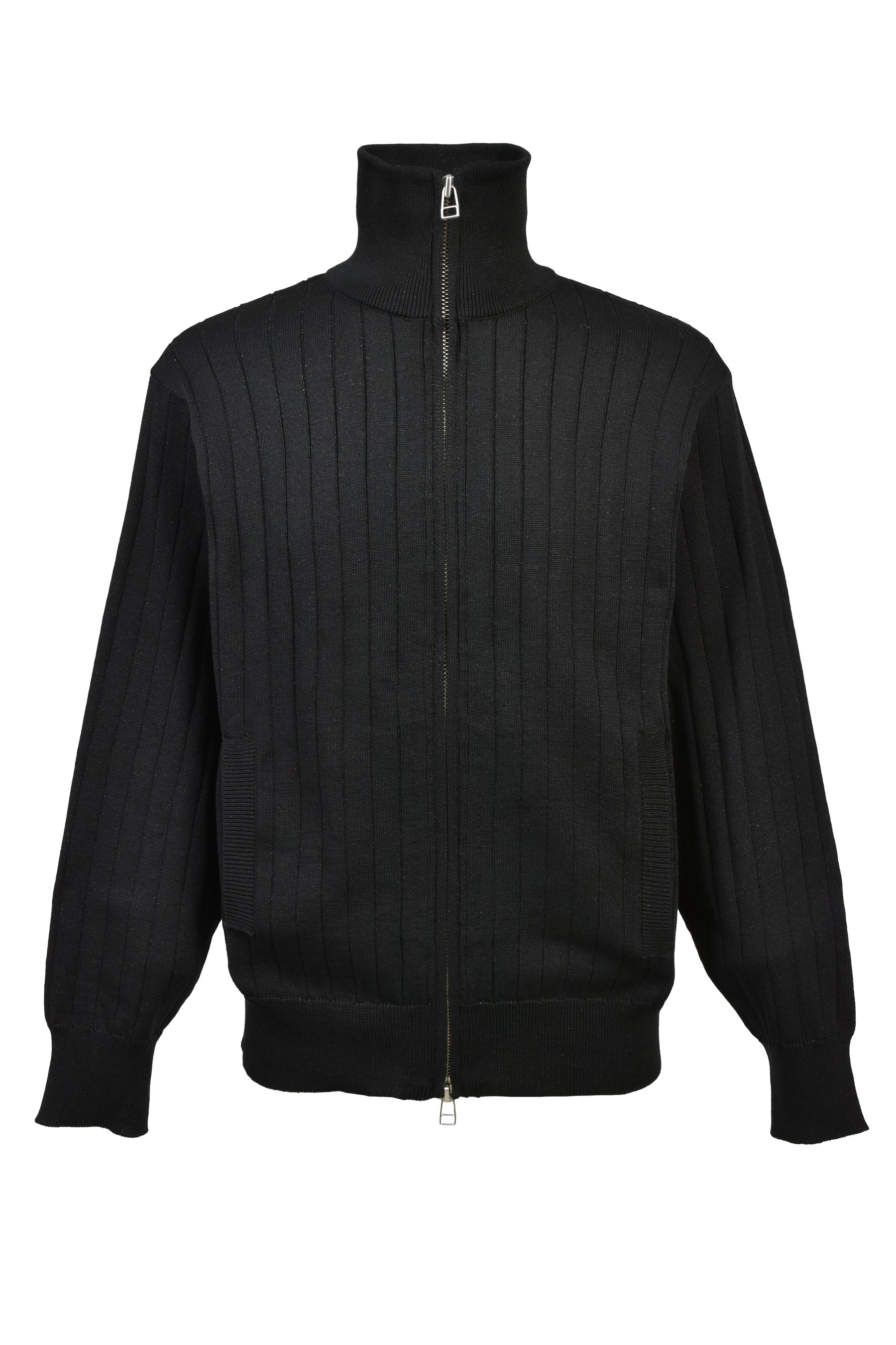 DRIVERS KNIT ZIP UP JACKET / BLK