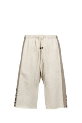 PANELLED RAW CUT OFF SWEATPANT / VANILLA HEATHER / SEAL