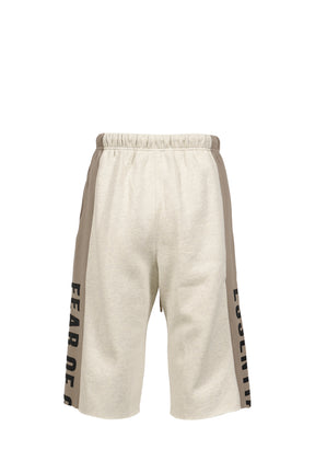 PANELLED RAW CUT OFF SWEATPANT / VANILLA HEATHER / SEAL