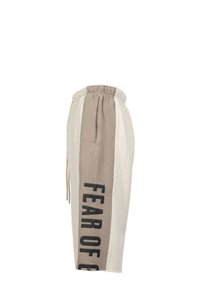 PANELLED RAW CUT OFF SWEATPANT / VANILLA HEATHER / SEAL