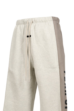 PANELLED RAW CUT OFF SWEATPANT / VANILLA HEATHER / SEAL