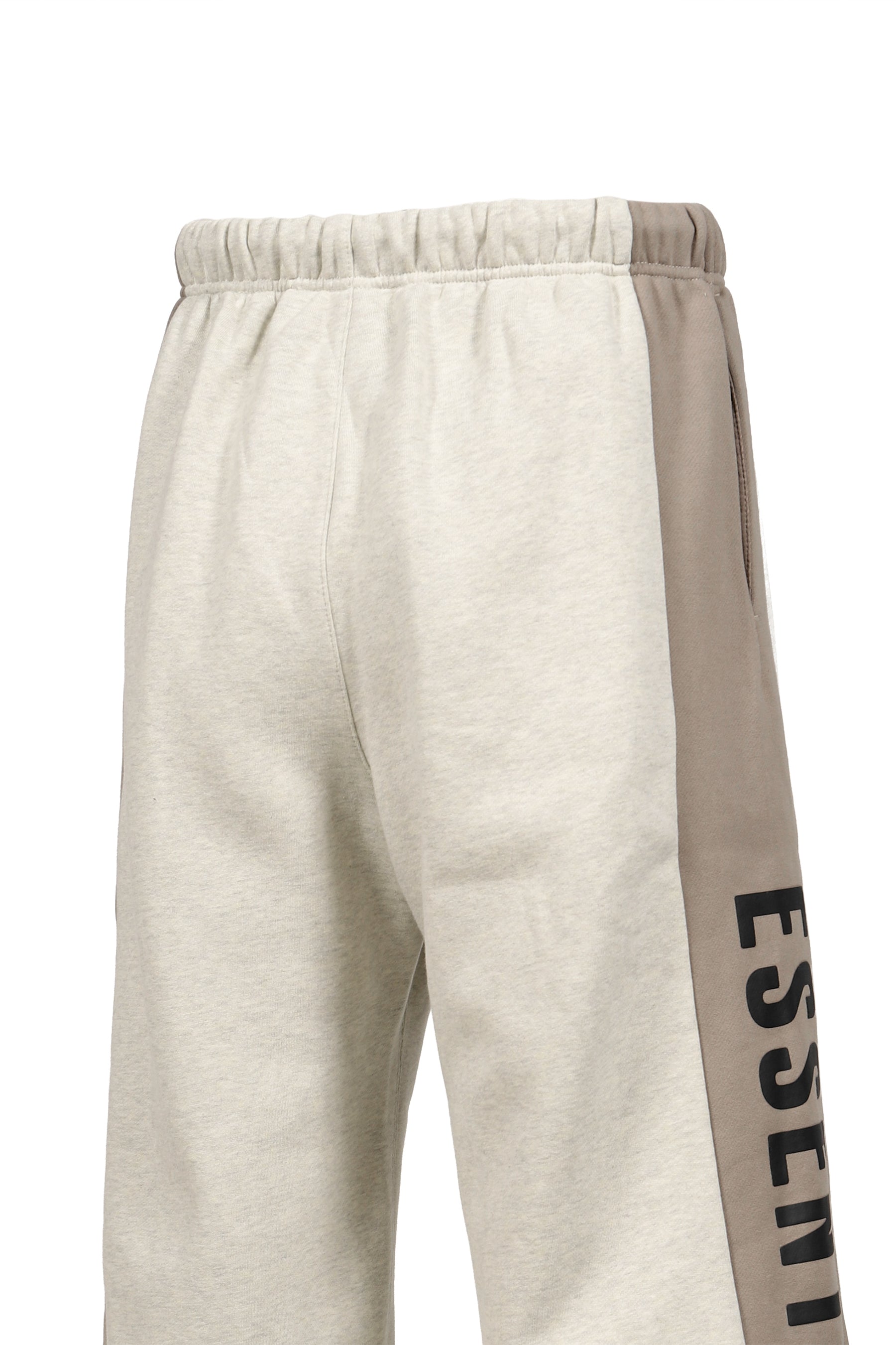 PANELLED RAW CUT OFF SWEATPANT / VANILLA HEATHER / SEAL