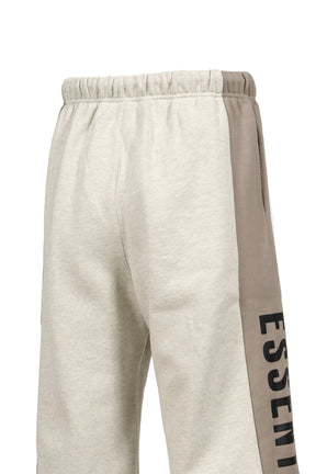 PANELLED RAW CUT OFF SWEATPANT / VANILLA HEATHER / SEAL