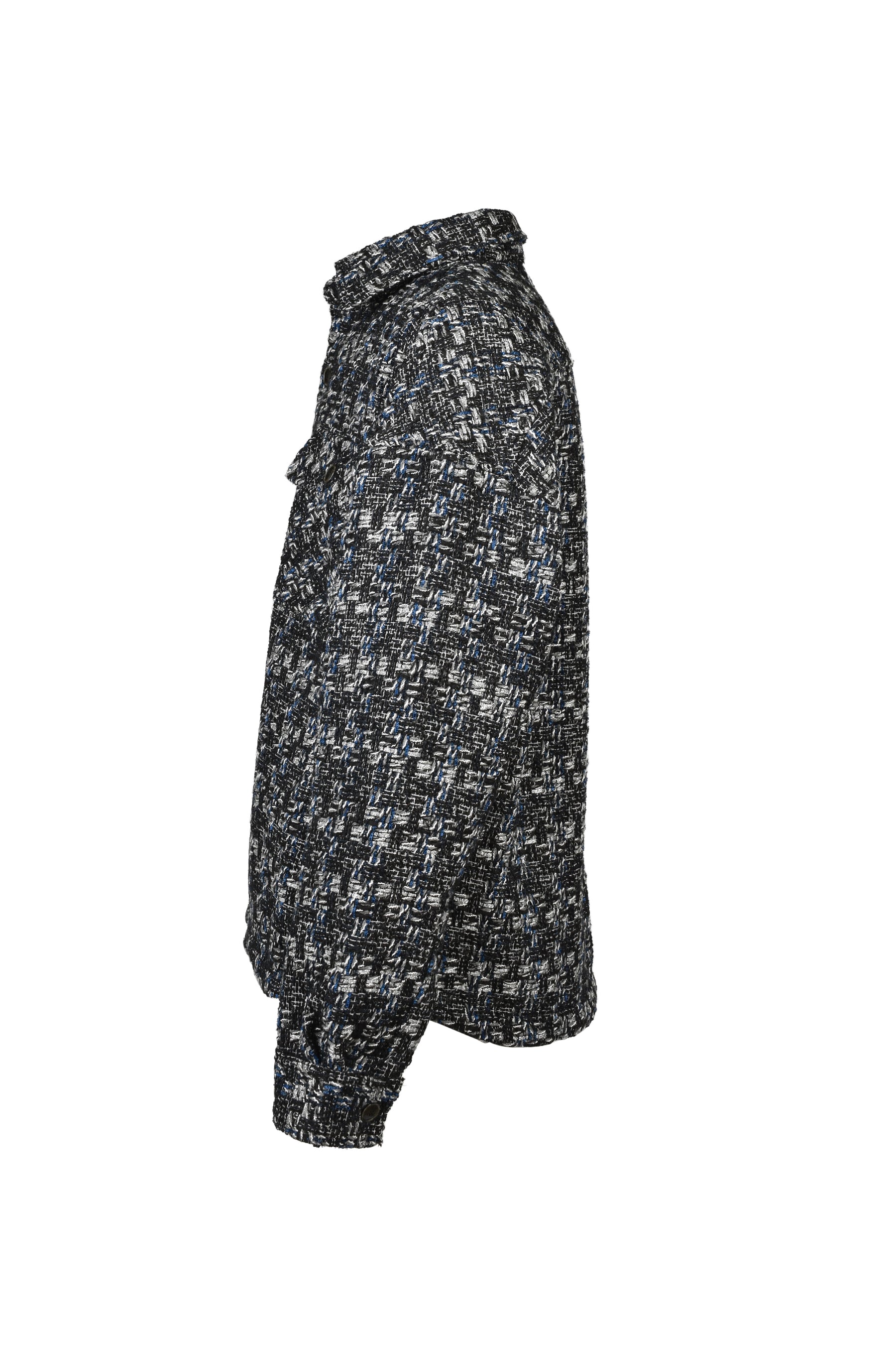 TWEED SHIRT JACKET / BLU