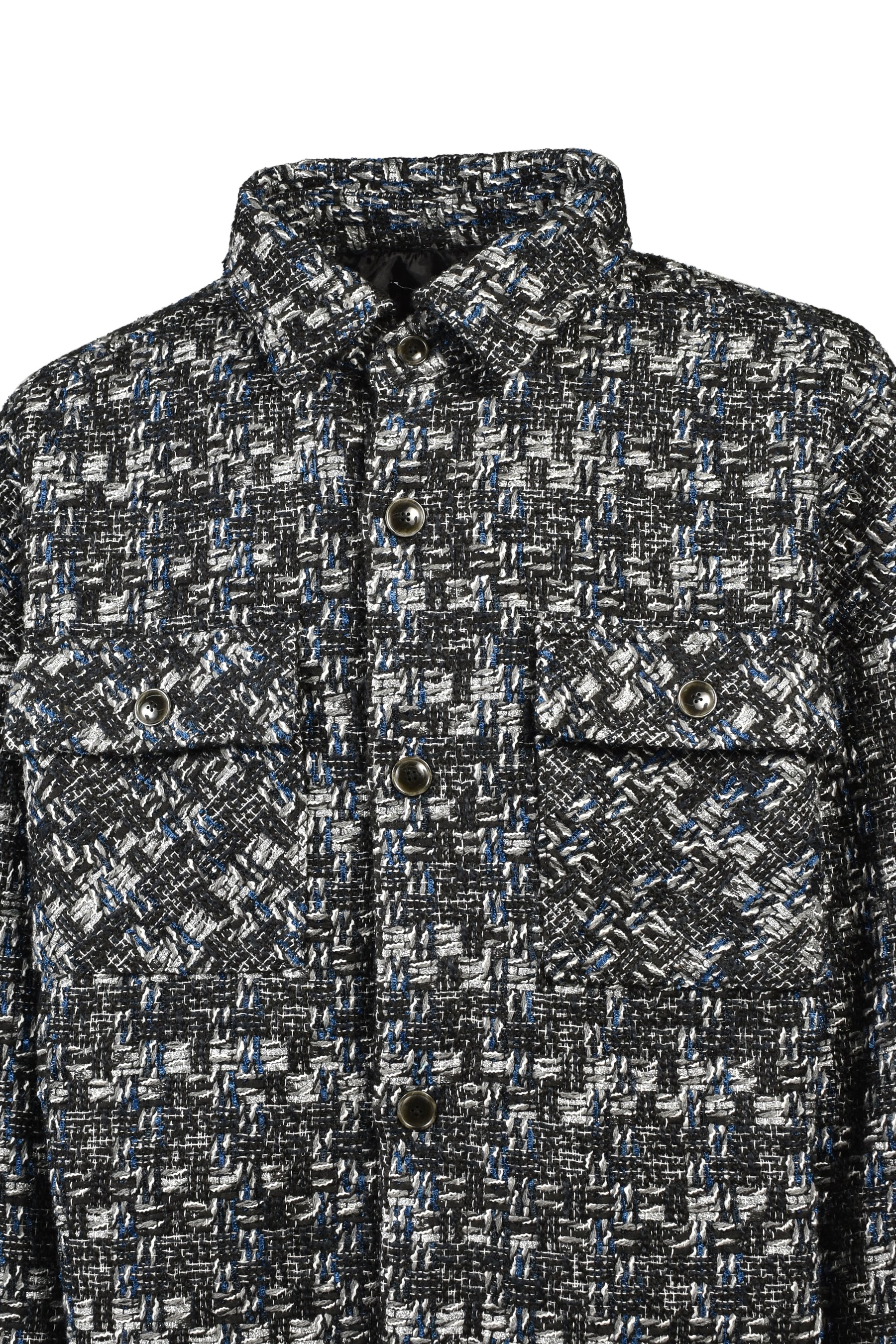 TWEED SHIRT JACKET / BLU
