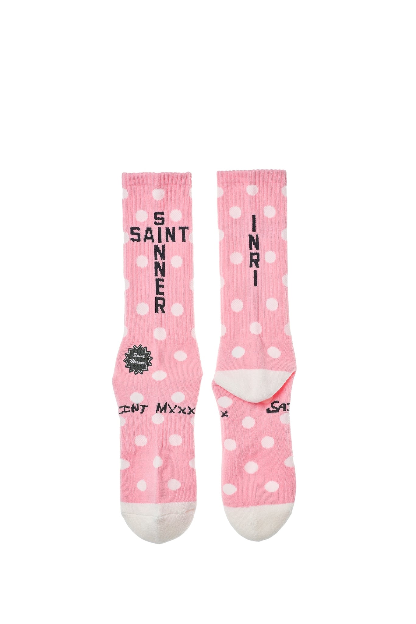 SOCKS/DOT / PNK/WHT