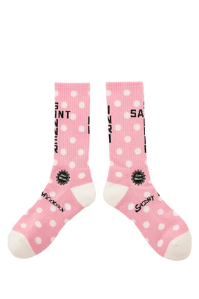 SOCKS/DOT / PNK/WHT
