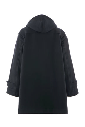 DUFFLE COAT/HOODED / BLACK 